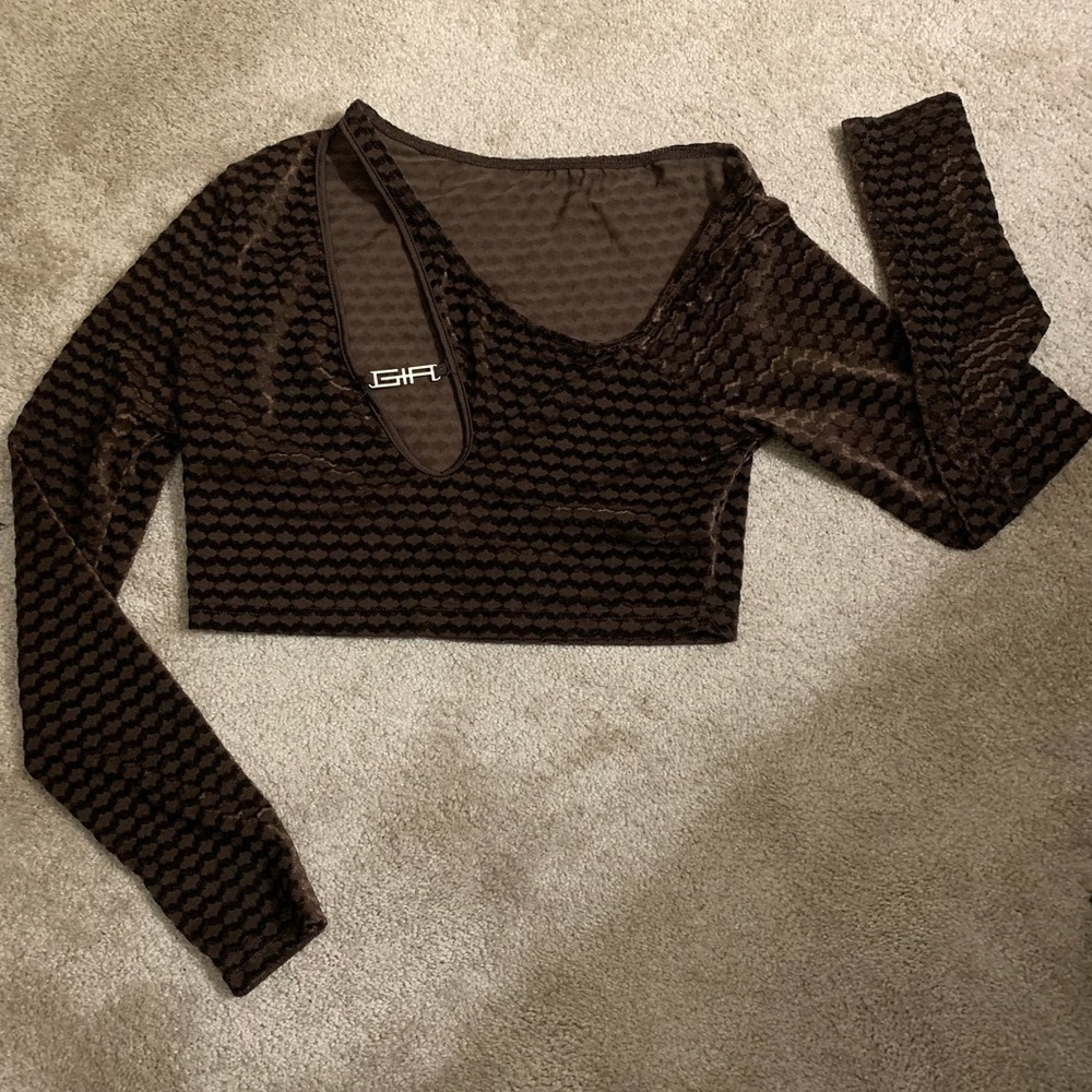 Shein velvet crop top